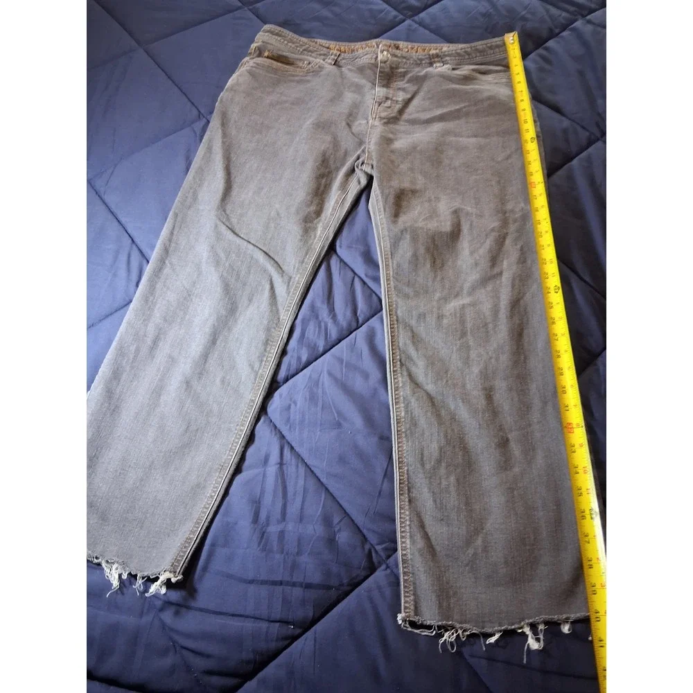 Prana Mens Slim Fit Gray Denim Jeans Raw Hem 40x32 (Measures 40x29.5)